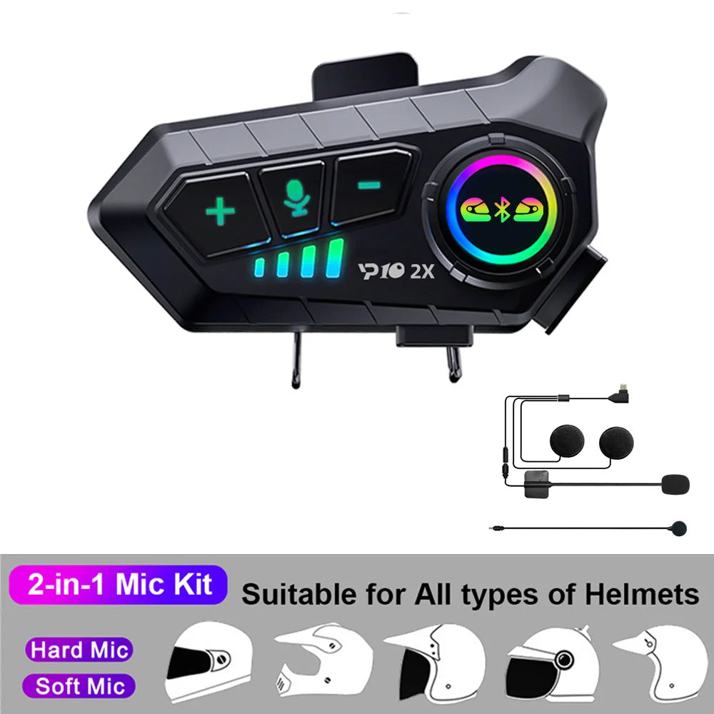 Bluetooth 5.3 Motorcycle Helmet Intercom Headset - 22
