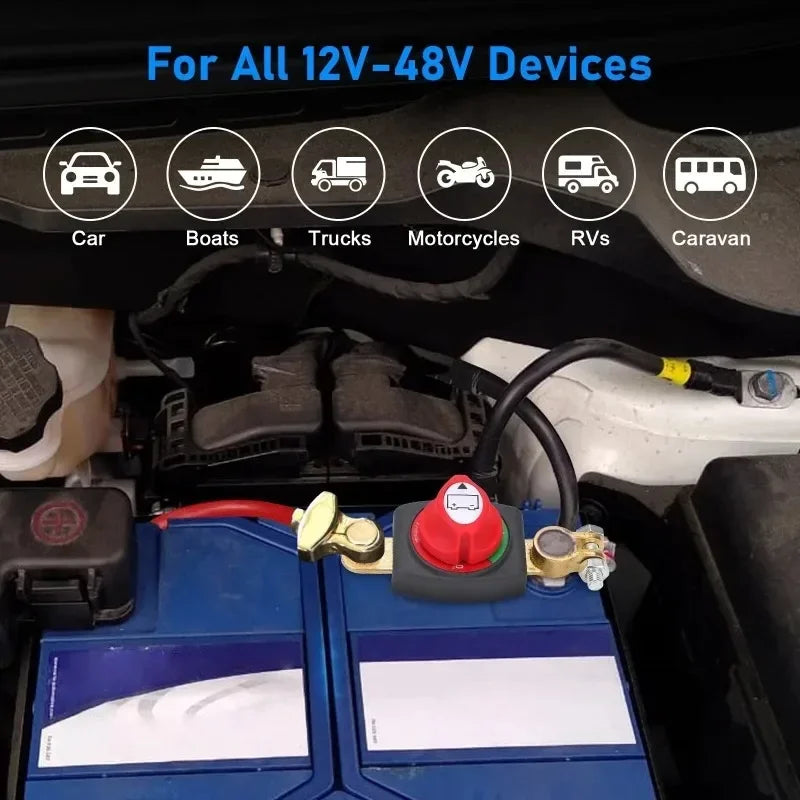 12V-48V Battery Disconnect Rotary Switch for Car RV Boat and Truck