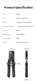 Multifunctional Ethernet Cable Crimper for RJ45 and RJ12 Connectors