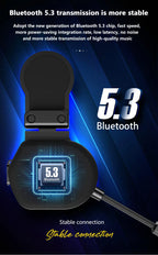 Motorcycle Helmet Wireless Bluetooth 5.3 Headset with Handsfree Mic
