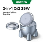 2-in-1 Qi2 Magnetic Wireless Charger for Phones and Earbuds