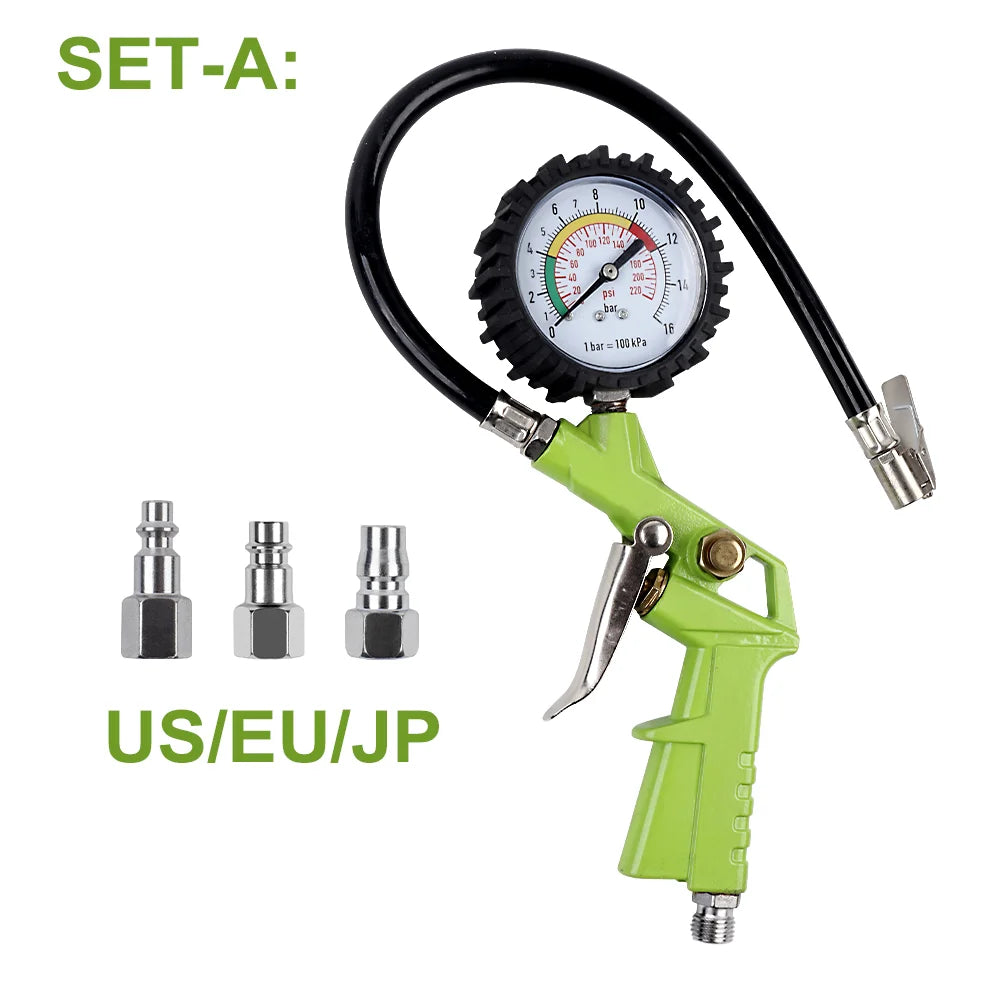 3-in-1 Tire Inflator Gauge with Pressure Meter for Vehicles - 14