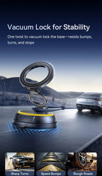 Magnetic Vacuum Suction Car Phone Mount with 360° Rotation