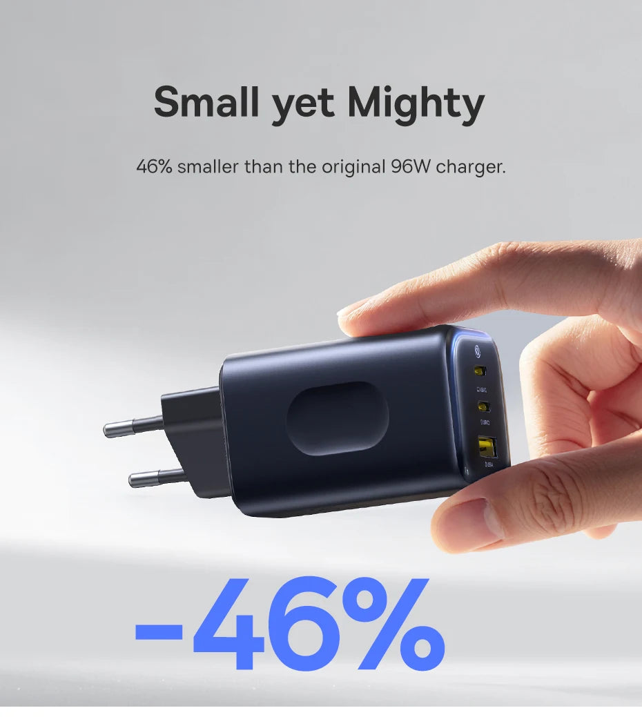 100W GaN Fast Wall Charger with 3 Ports for Laptops and Phones - 16