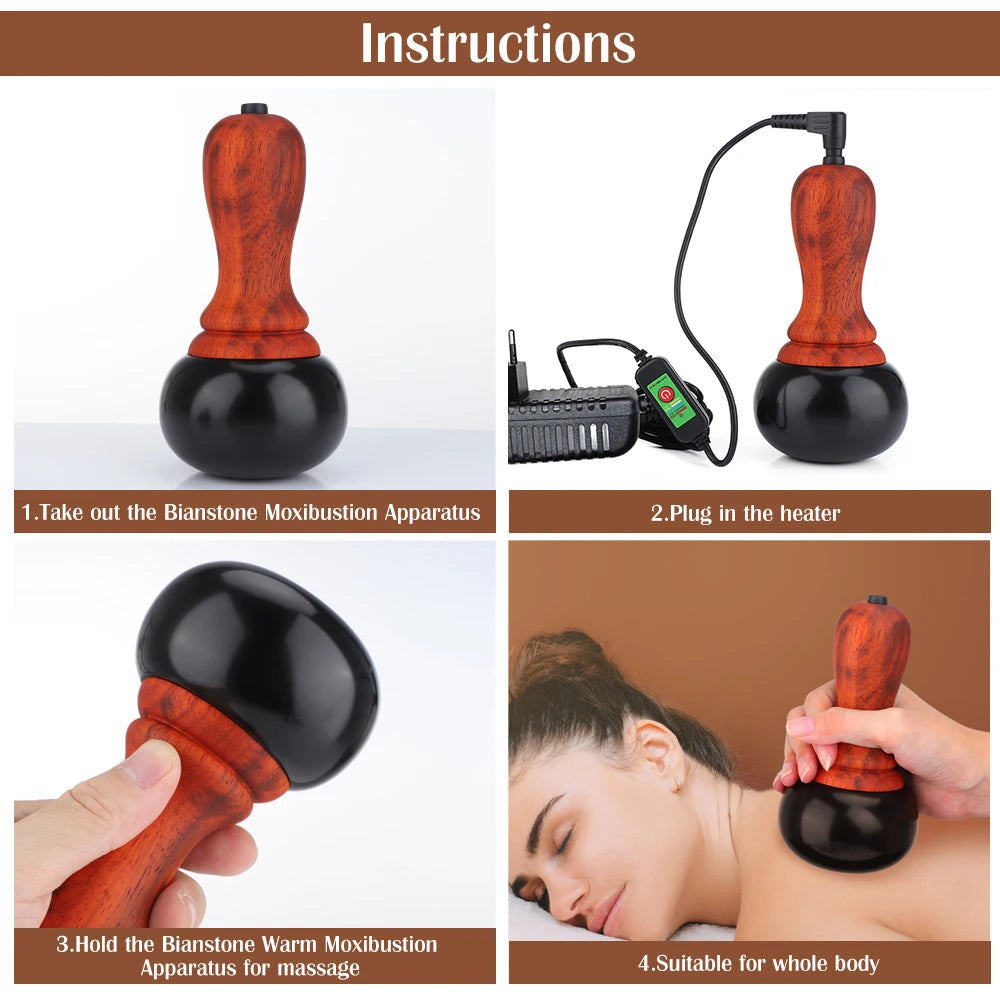 Electric Bianstone Heated Gua Sha Massage Tool