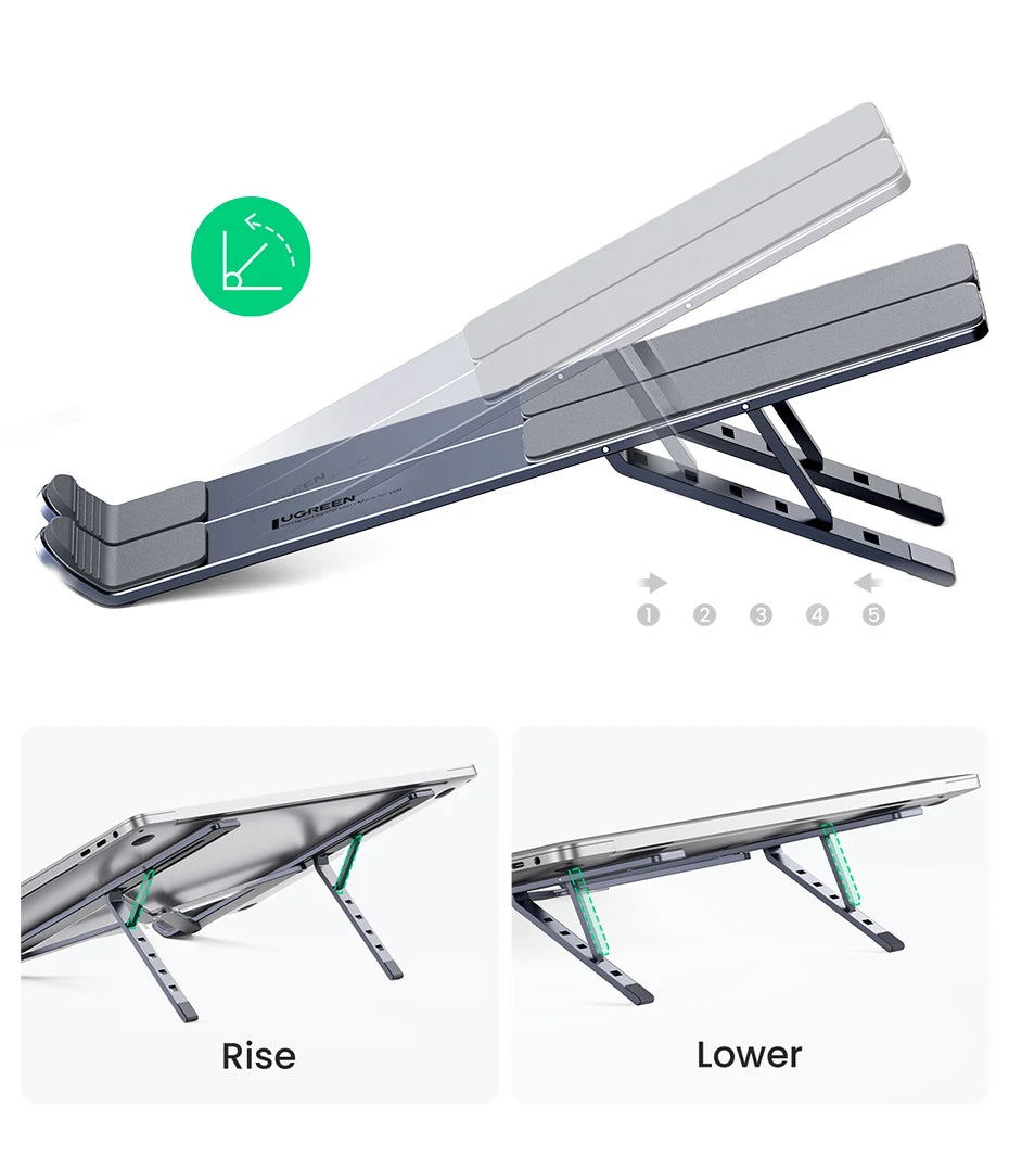 Adjustable Aluminum Foldable Laptop Stand for Desk - 10