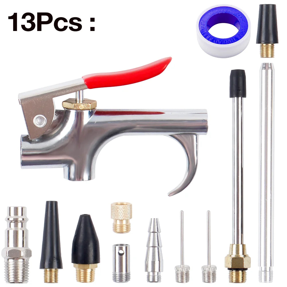 Pneumatic Air Compressor Blow Gun Cleaning Tool Set - 7