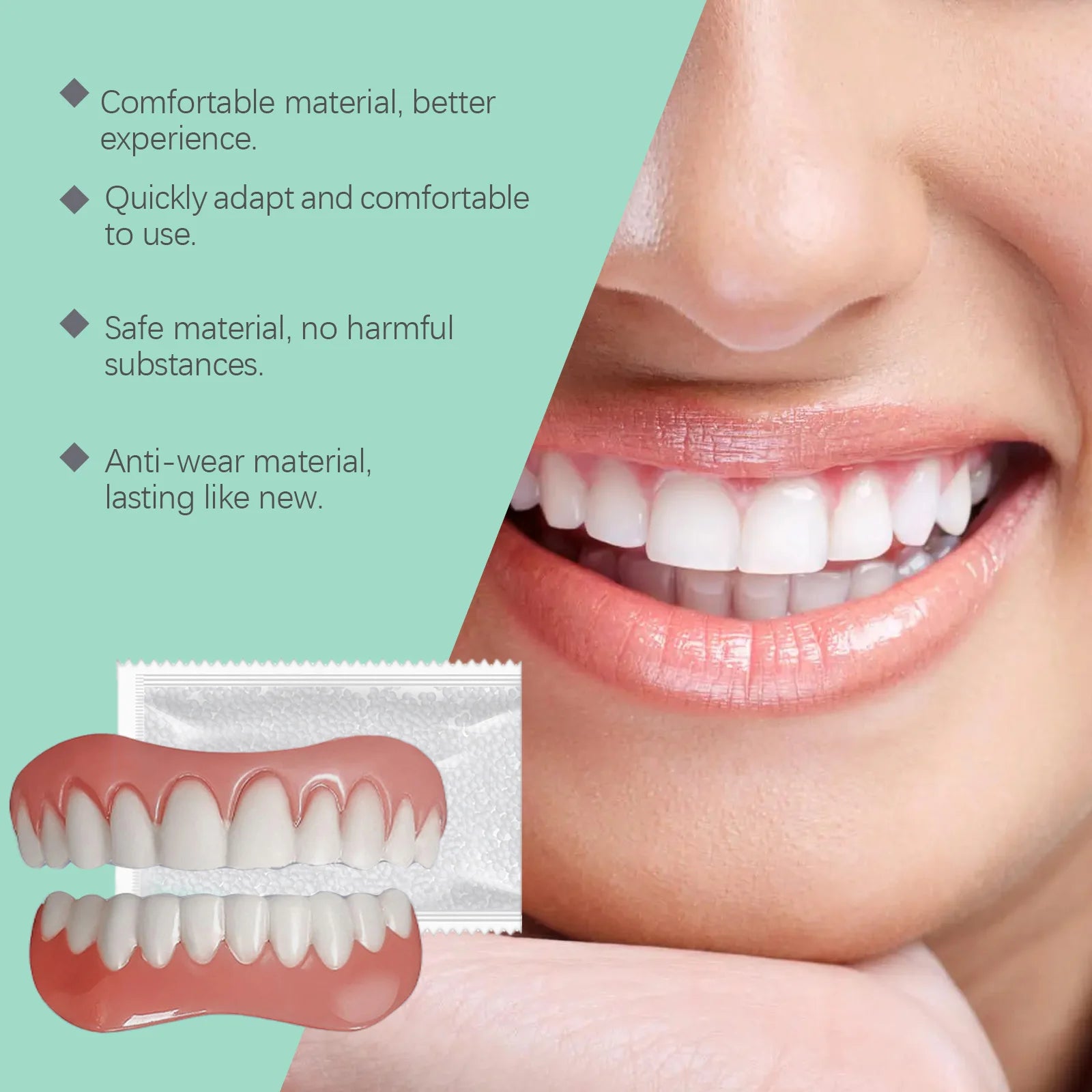 Flexible Silicone Cosmetic Denture Set for Smile Restoration - 1