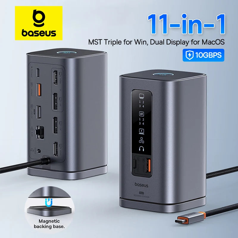 11-in-1 USB-C Triple Display Docking Station 4K 60Hz