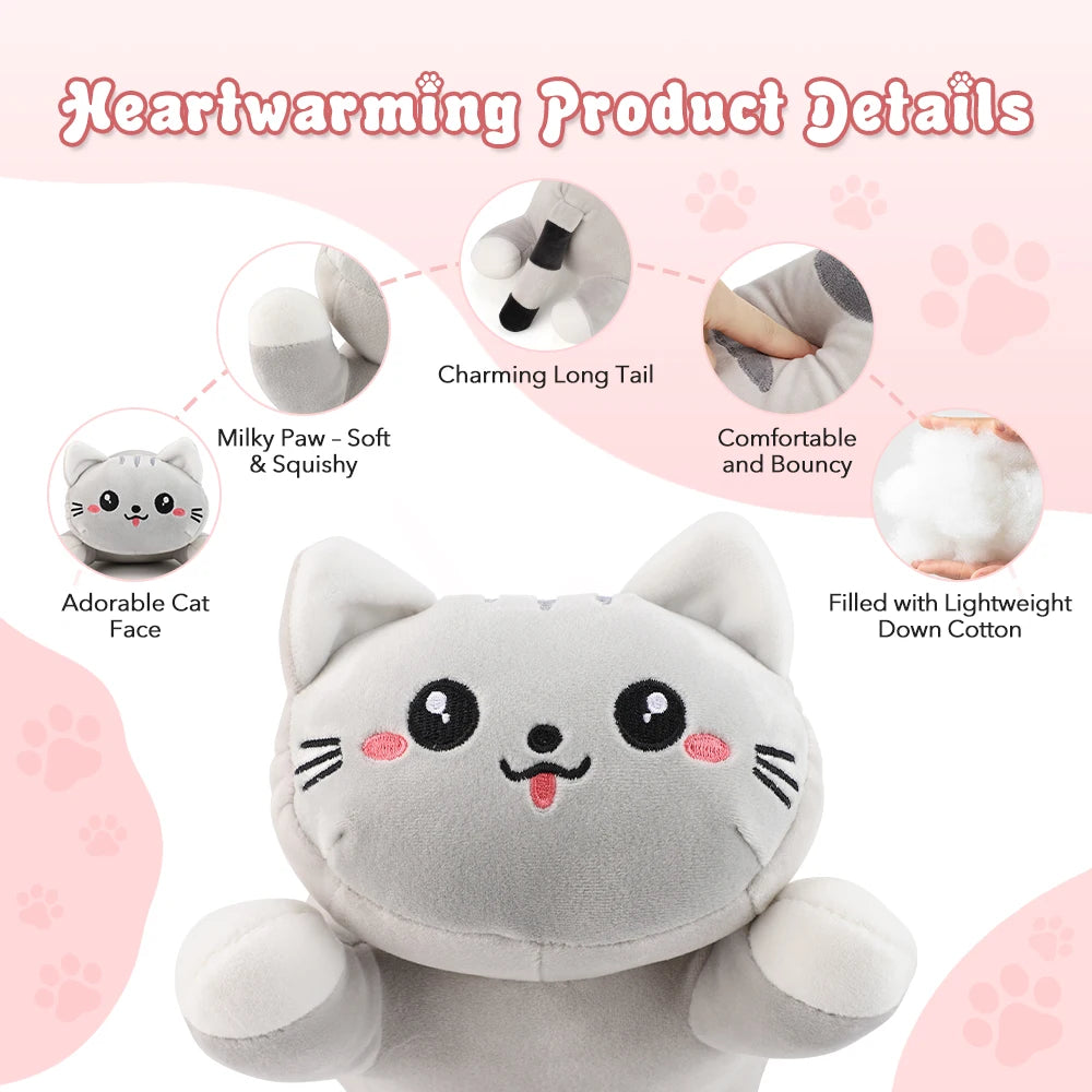USB Heated Cat Plush Pillow for Pain Relief - 10