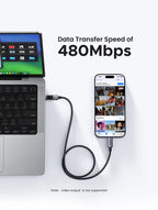 100W USB-C Fast Charging Cable with LED Emoji Display