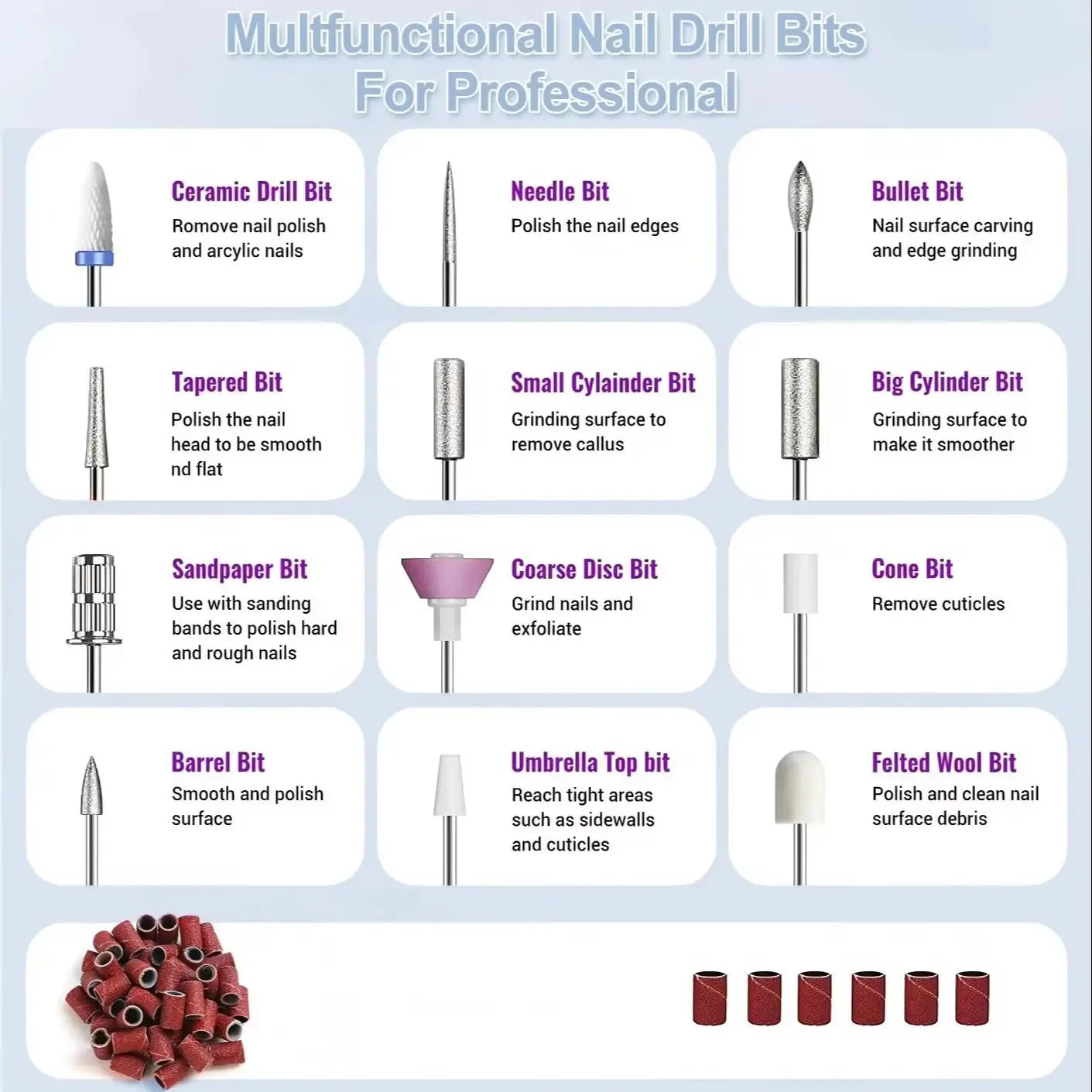 Professional Cordless Electric Nail File and UV Lamp Kit - 6