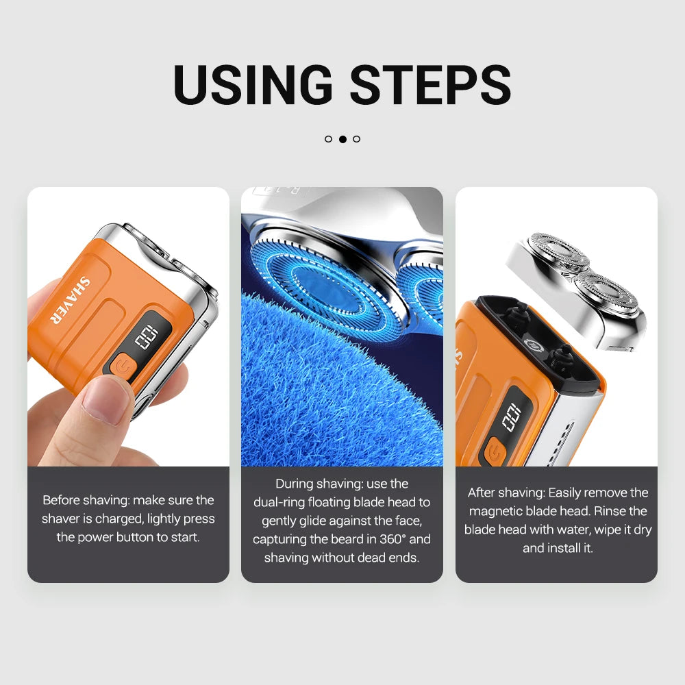 Portable Mini Electric Shaver for Travel and Grooming