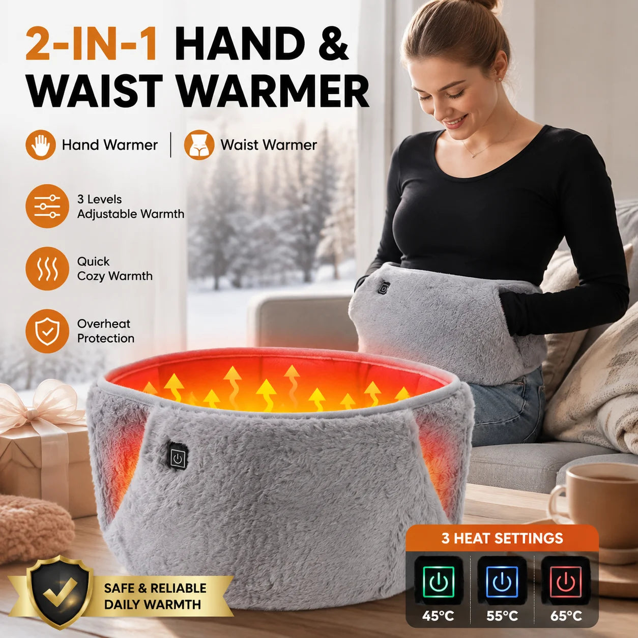 Electric Heating Waist Belt and Hand Warmer - 1