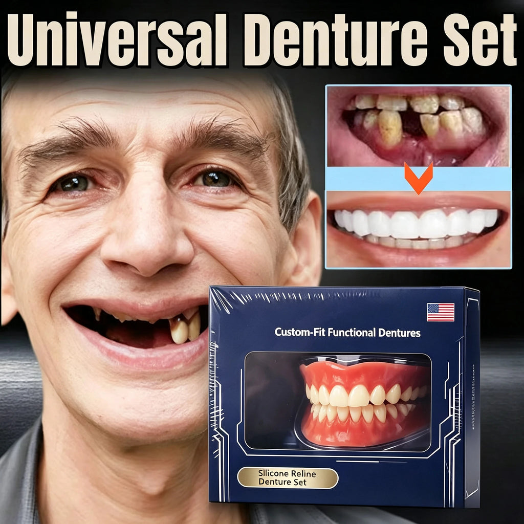 Full-Mouth Silicone Denture Set for Natural Smile