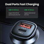 48W Dual Port Fast Car Charger with USB-C and USB-A