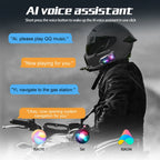 Bluetooth 5.4 Motorcycle Helmet Headset with RGB Lights