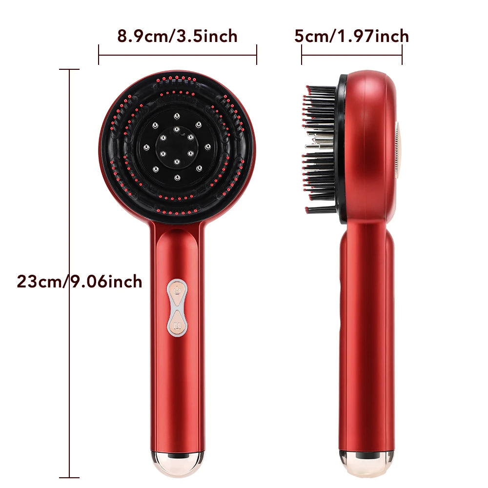 Electric Scalp Massage Comb with Red Light and Liquid Applicator