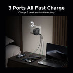 65W GaN Universal Travel Adapter with 2 USB-C and 1 USB-A Ports