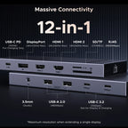 12-in-1 USB-C Triple Display Docking Station 4K 120Hz