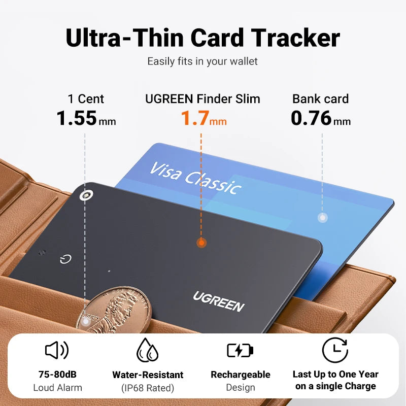 Smart Bluetooth Wallet Tracker Card for Apple Find My - 6