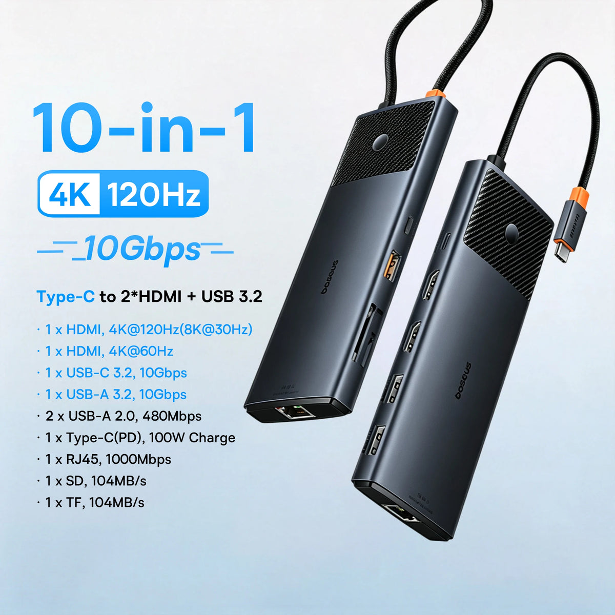 13-in-1 USB-C Hub with 4K Quadruple Display and 100W PD Charging