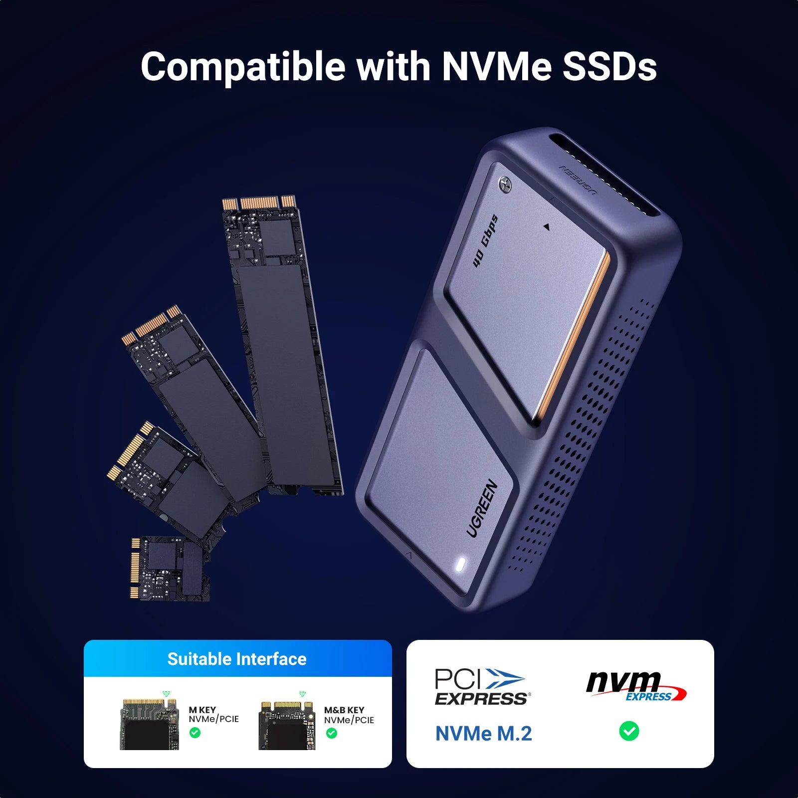 40Gbps USB4 NVMe M.2 SSD Enclosure with Cooling System - 5