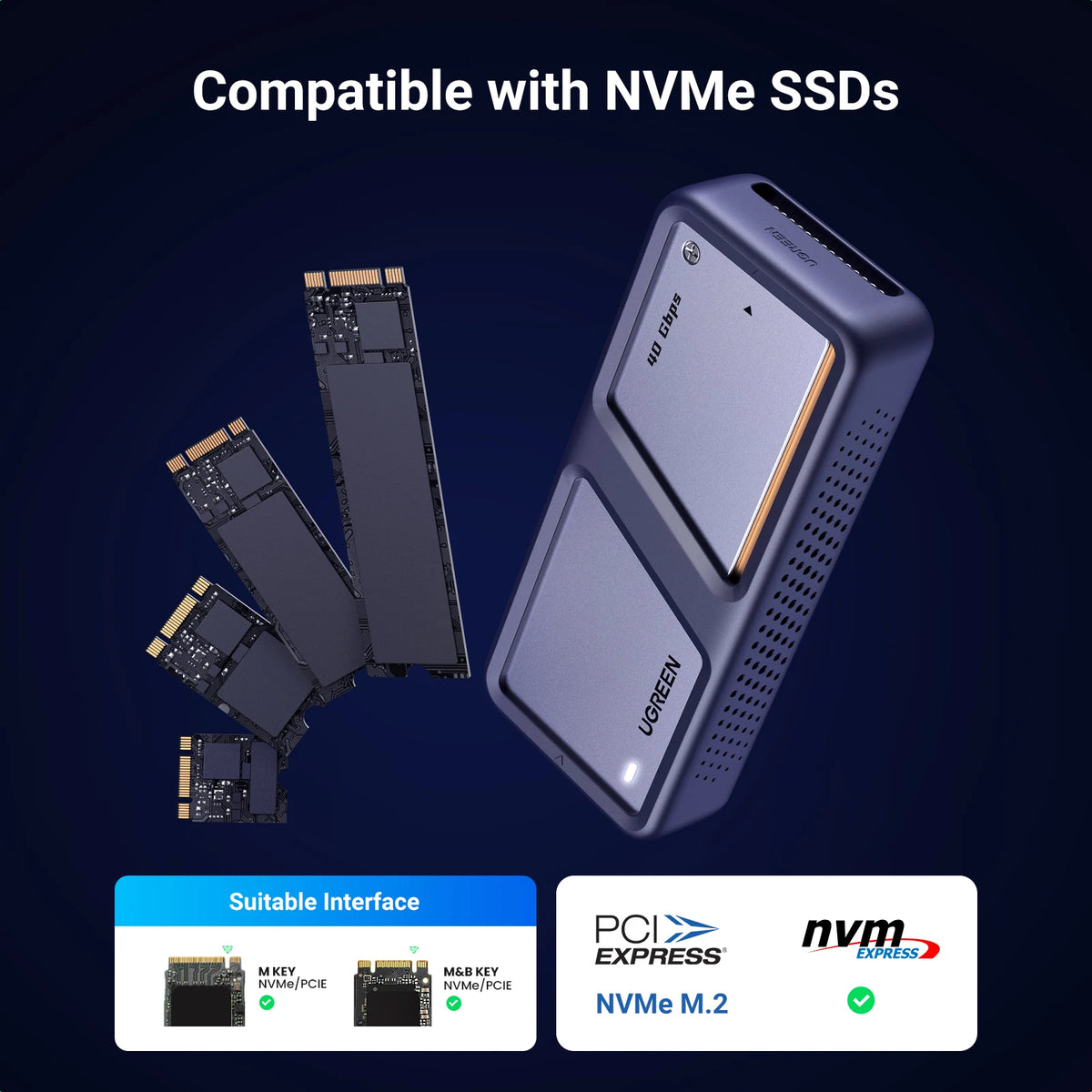 40Gbps USB4 NVMe M.2 SSD Enclosure with Cooling System