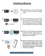 USB Bluetooth 5.6 FM Transmitter Receiver with LED Display for Car Radio