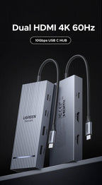 7-in-1 USB-C Hub with Dual 4K 60Hz HDMI and 100W PD Charging