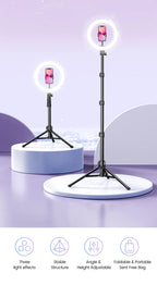 1.7m Extendable Aluminum Phone Tripod with Bluetooth Remote