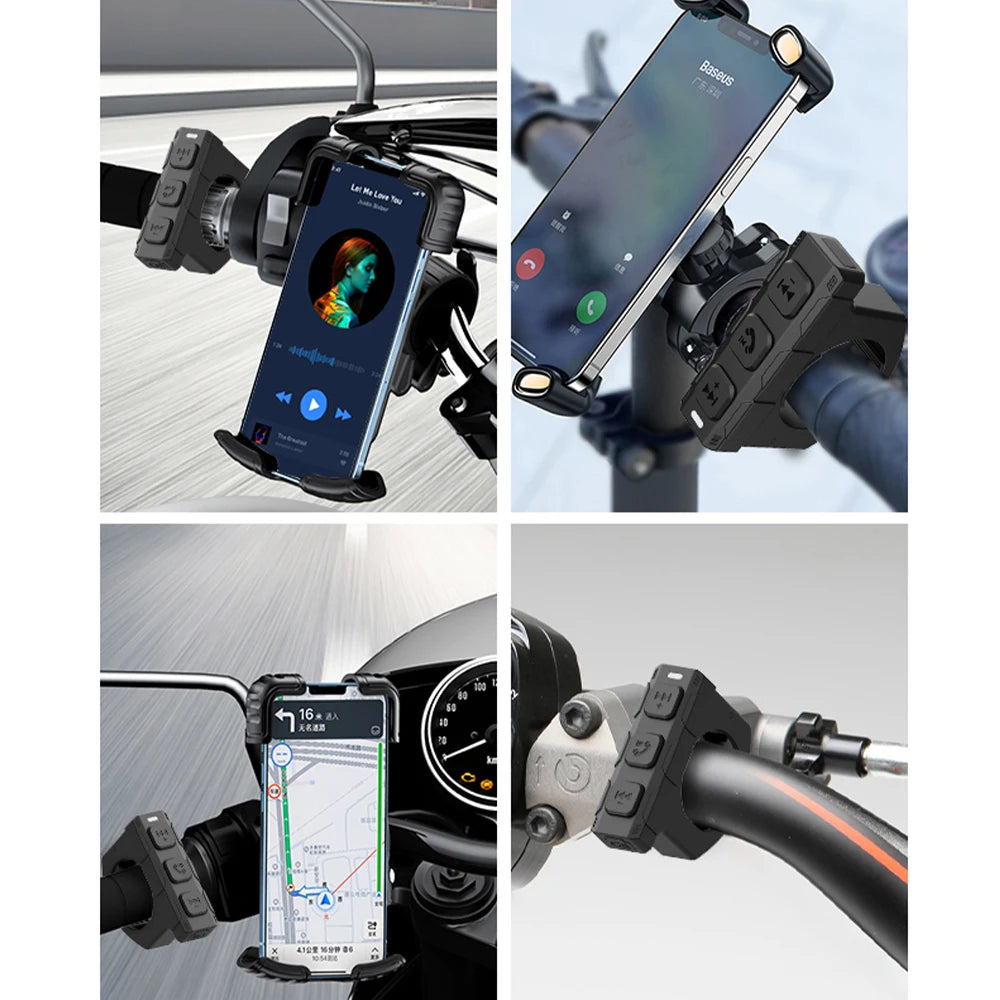 Bluetooth 5.3 Handlebar Media Remote for Motorcycles