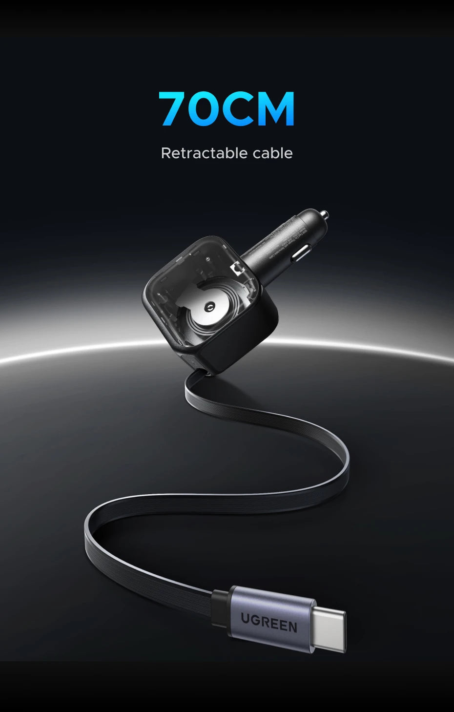 145W Fast Car Charger with 3 USB-C and 1 USB-A Ports