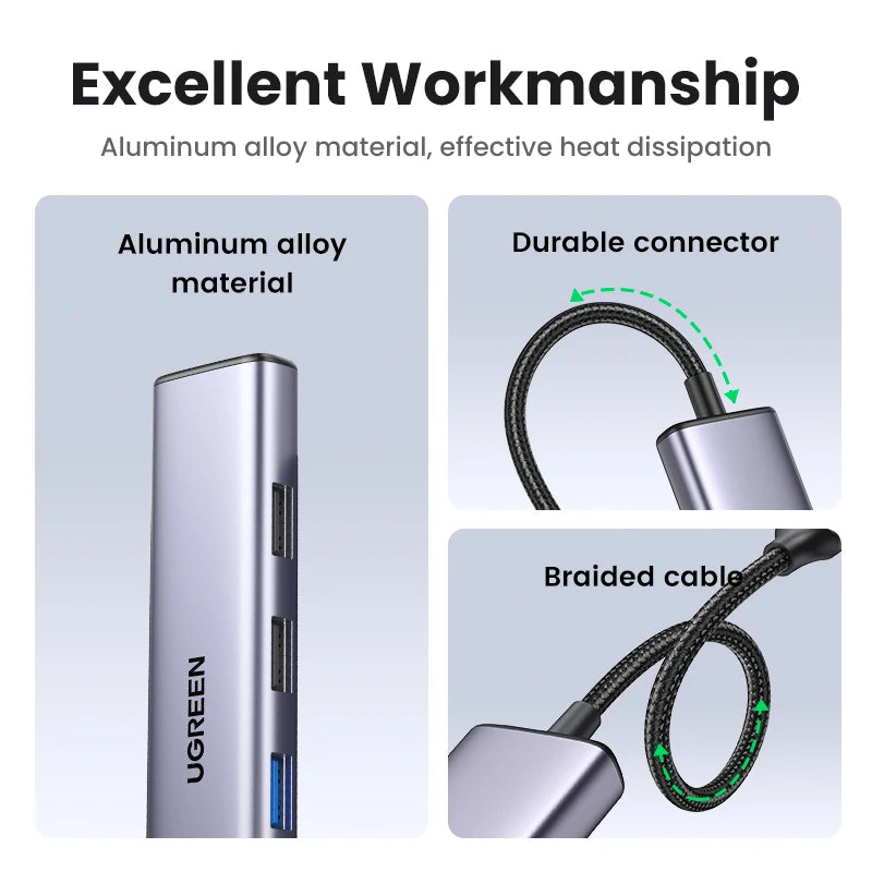 5-in-1 USB-C to 4K HDMI Hub with 100W Power Delivery - 6