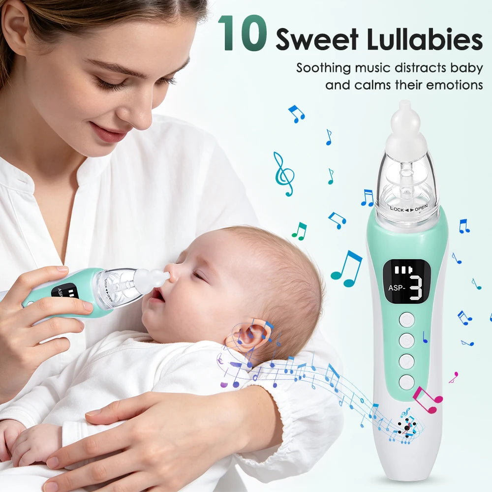 Electric Baby Nasal Aspirator with 3 Suction Levels and Music - 9