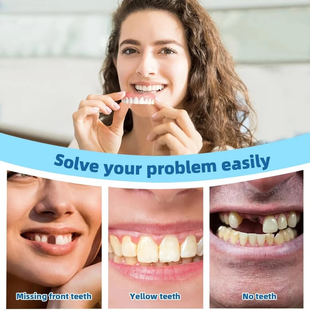 Temporary Snap-On Silicone Denture Set for Smile Whitening