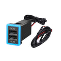 Dual USB PD QC3.0 Fast Car Charger for Toyota 33x23mm