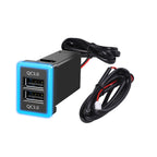 Dual USB PD QC3.0 Fast Car Charger for Toyota 33x23mm
