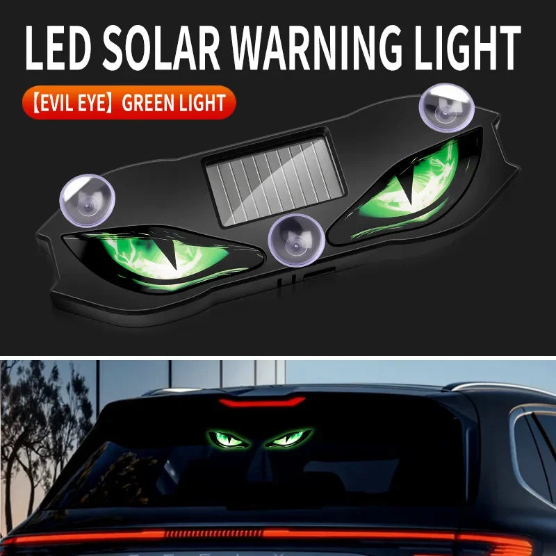 Solar Powered Demon Eye LED Car Warning Light
