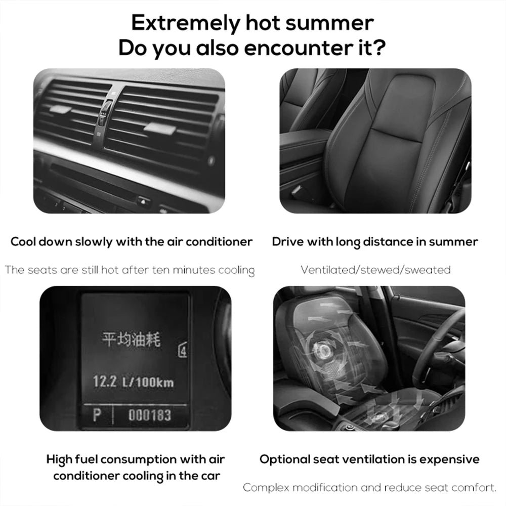 3 Speed USB Powered Car Seat Back Cooling Fan for Headrest