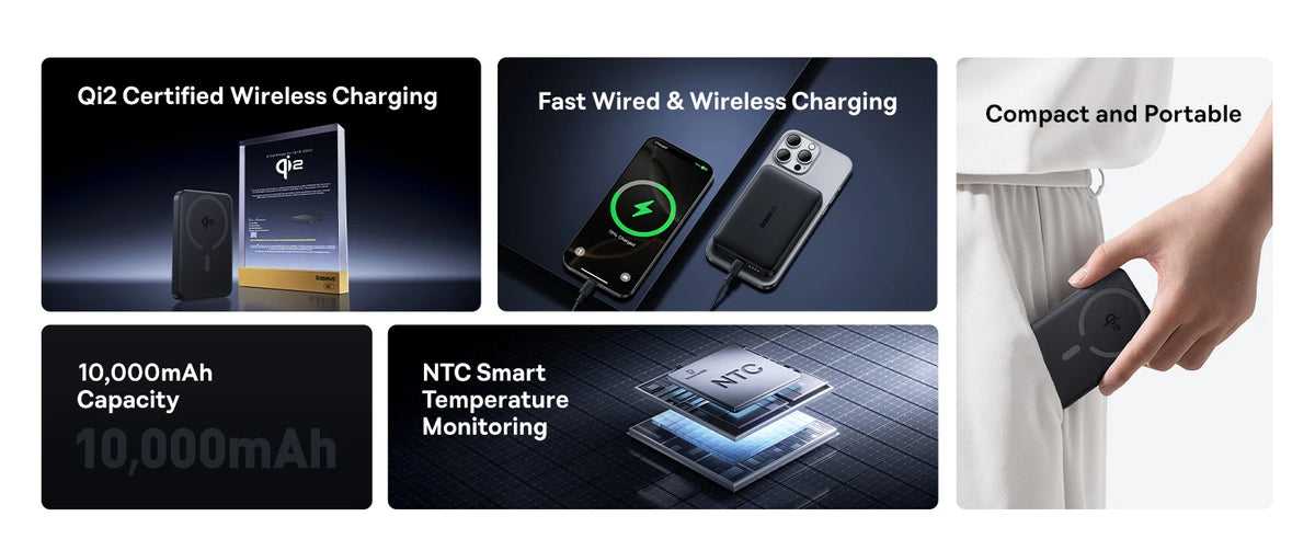 Qi2 Magnetic Wireless Portable Power Bank 10000mAh