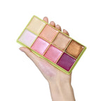 8-Color Cream Highlighter and Blush Makeup Palette