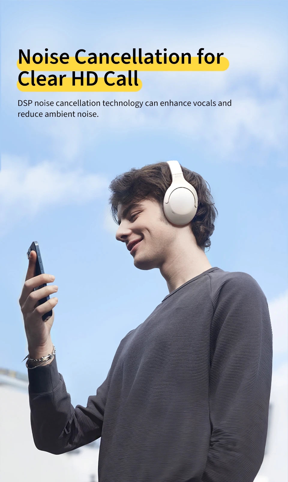 Wireless Noise Cancelling Over-Ear Headphones with Bluetooth 5.3