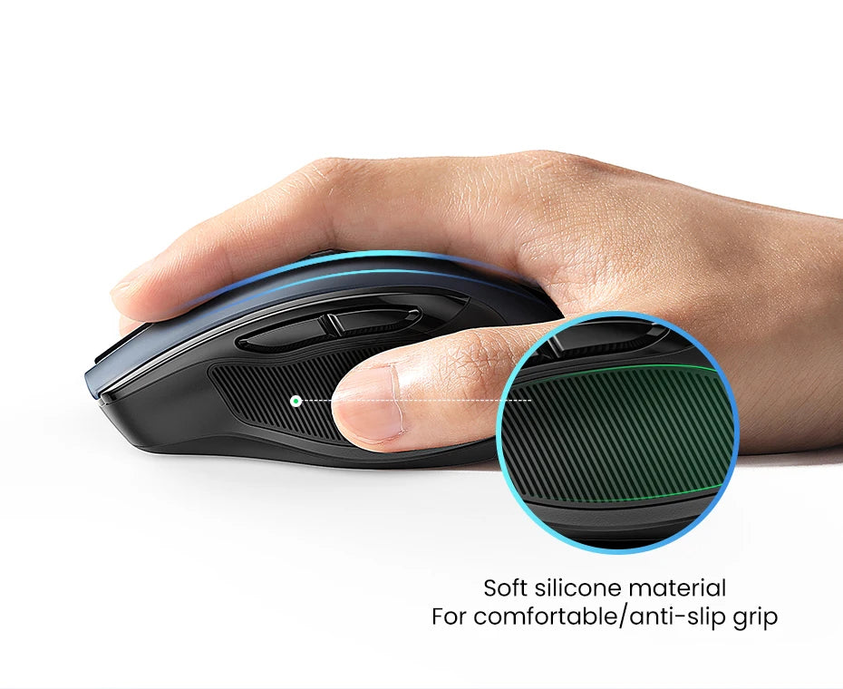 Ergonomic Dual-Mode Bluetooth 5.0 & 2.4G Silent Wireless Mouse