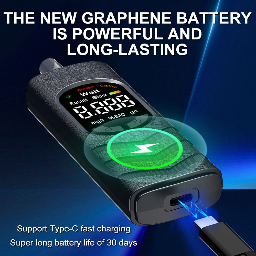 Digital LCD Alcohol Breathalyzer Contactless Portable Detector