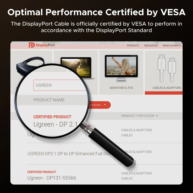 16K DisplayPort 2.1 Cable for Gaming and High-Resolution Monitors - 6