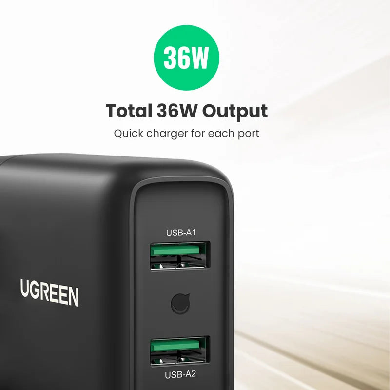 36W Dual USB Quick Charge 3.0 Fast Wall Charger Adapter - 3