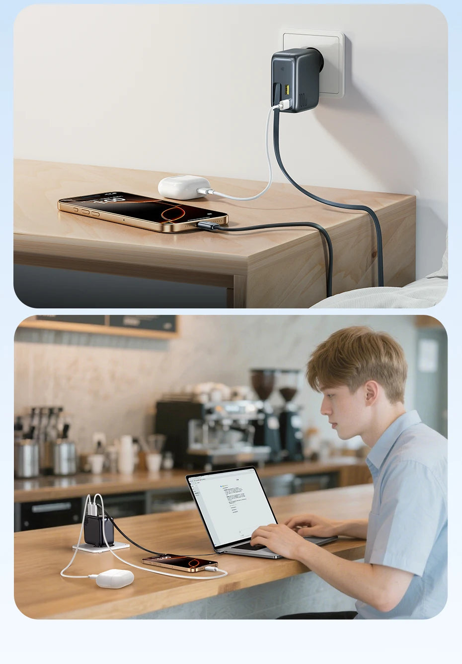 100W GaN Fast Charger with Retractable USB-C Cable - 15