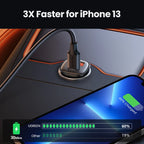 48W Dual Port Fast Car Charger with USB-C and USB-A