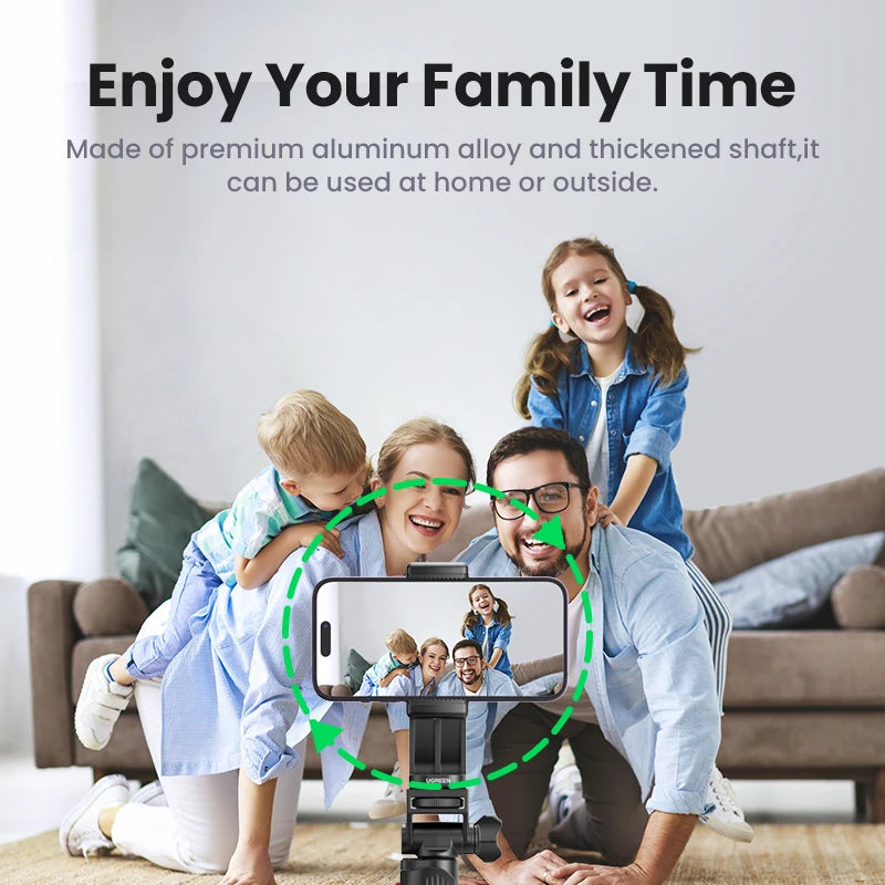 1.7m Extendable Aluminum Phone Tripod with Bluetooth Remote